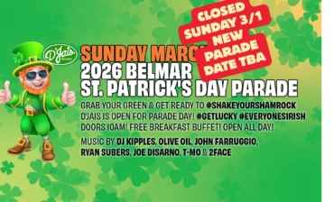 2026 Belmar St. Patrick’s Day Parade is Postponed D’Jais is Closed New Date TBA