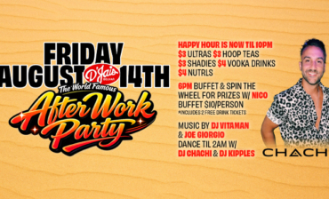 Friday The World Famous After Work Party 6PM Buffet & Spin The Wheel! Extended Happy Hour til 10PM  at Night DJ CHACHI